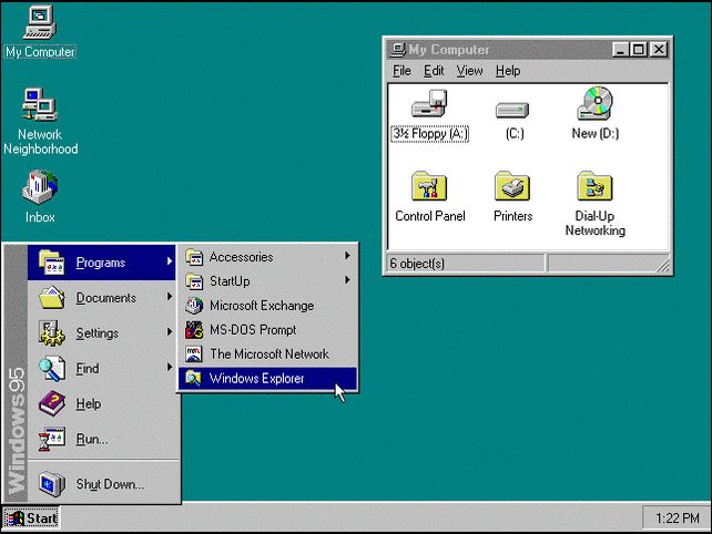 windows 95 taskbar comparison