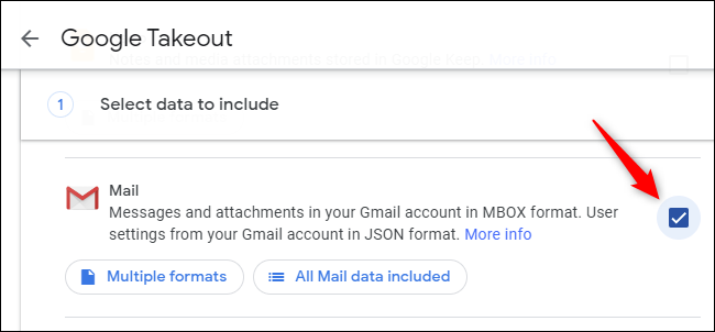 Click the checkbox to the right of Mail.