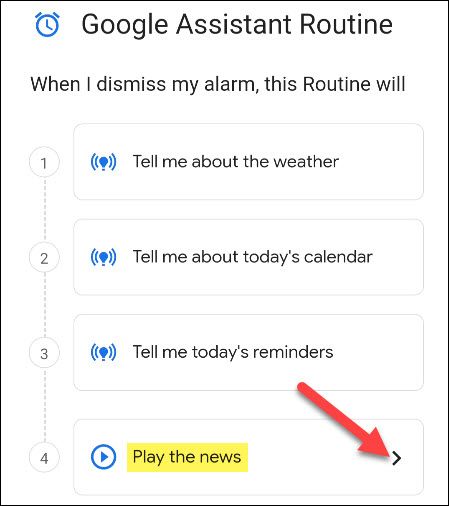 tap the arrow icon for Play the News