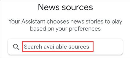 search for news sources