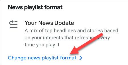 select change news playlist format