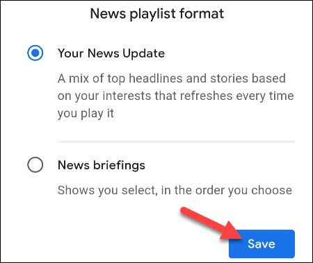 select a news format