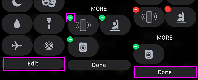 how to add a hidden icon to apple watch control center