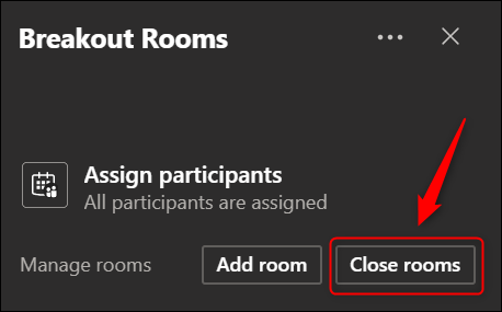 The &quot;Close rooms&quot; option.