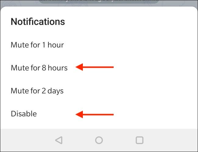 Choose Time to Mute Notifications