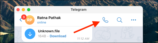 Click Call in Telegram Desktop