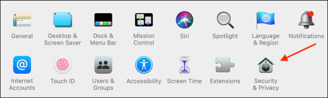 Click Security and Privacy from System Preferences