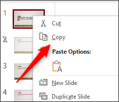 Copy option in context menu