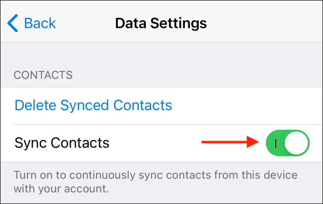 Disable Contact Sync in Telegram for iPhone