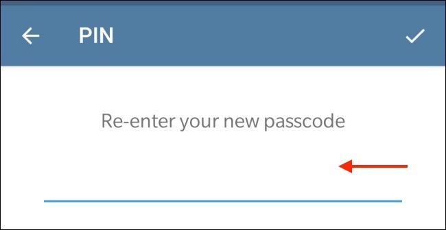 Enter Passcode in Telegram for Android
