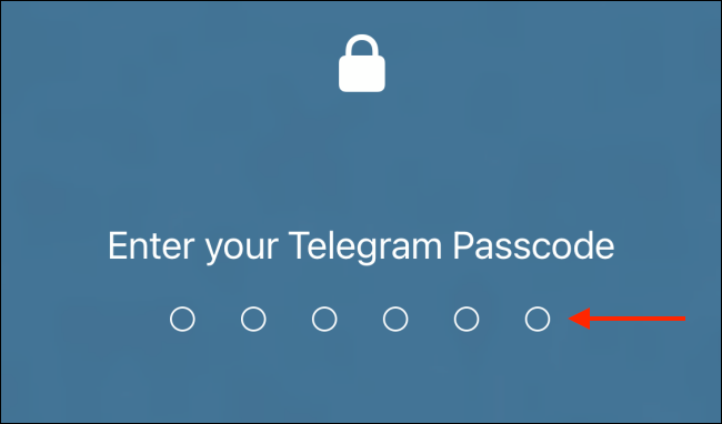Enter Passcode to Unlock in Telegram for iPhone