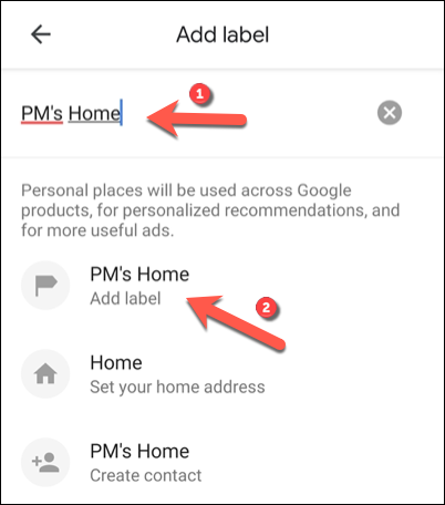 In the &quot;Add Label&quot; menu, type a label in the available box, then tap the &quot;Add Label&quot; option underneath.