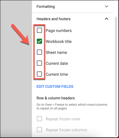 How to Add Headers or Footers in Google Sheets