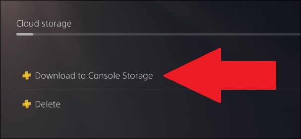 PS4 saves downloaded to console storage from cloud
