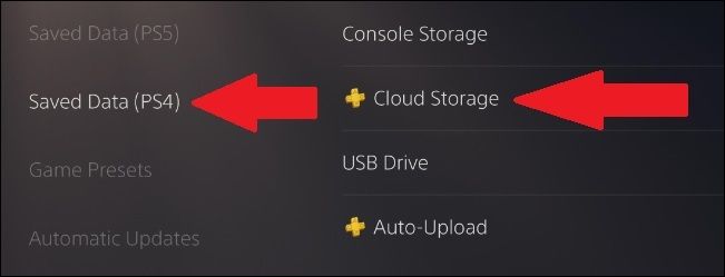 where to find ps4 saves in cloud storage