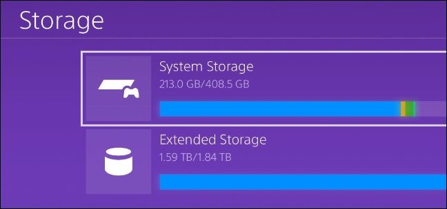 ps4 console storage options