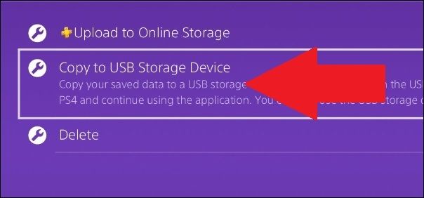 copy your ps4 saves to a usb device
