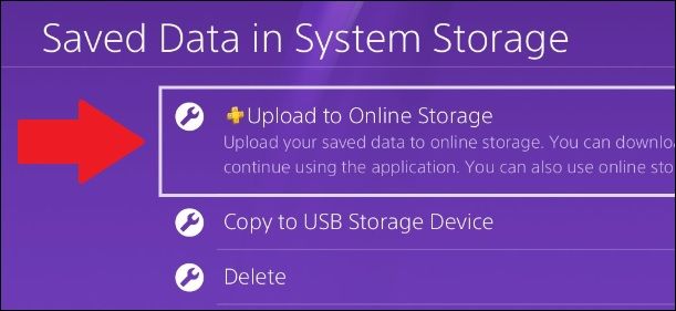 upload ps4 saves to online storage