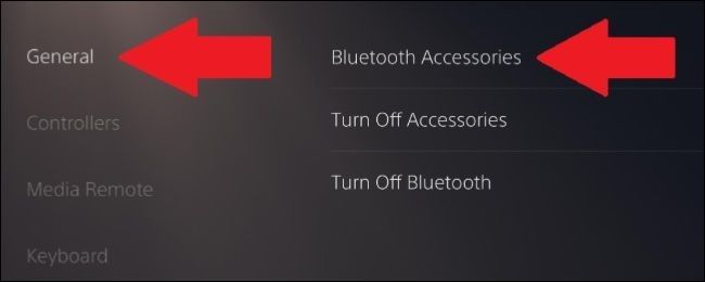 where to find bluetooth settings in PS5