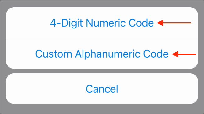 Passcode Options in Telegram for iPhone