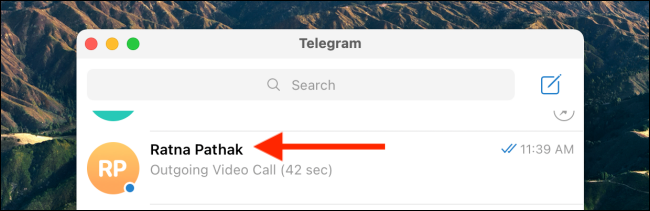 Select Conversation in Telegram Desktop