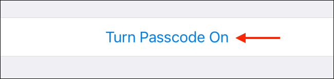 Tap Turn Passcode On in Telegram for iPhone