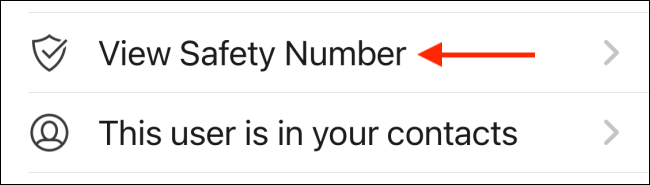 Tap View Safety Number from Contact Profile in Signal