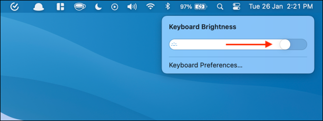 Use Slider to Increase or Decrease Keyboard Brightness
