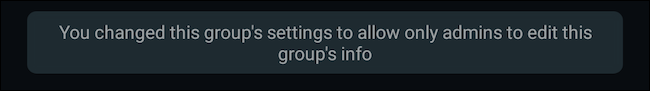 Group info edit access change WhatsApp notification