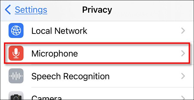 In iPhone Privacy settings, tap 