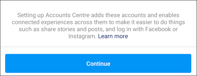 Link Facebook account to Instagram