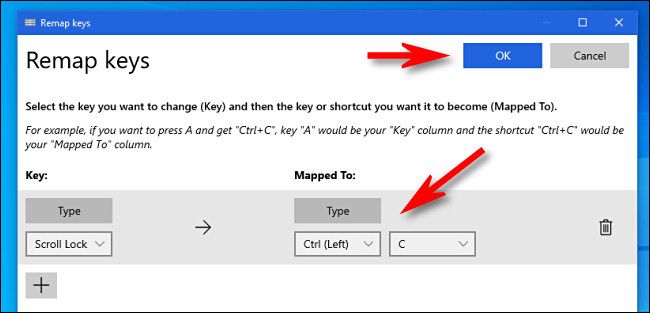 Select the "Mapped To" target, then click "OK."