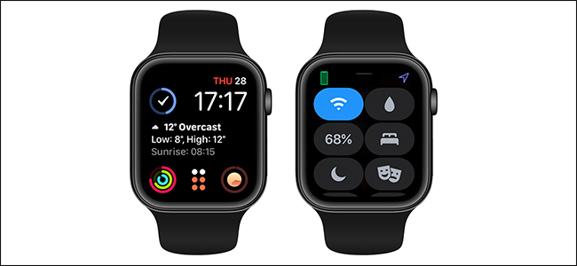 preview image showing apple watch control center