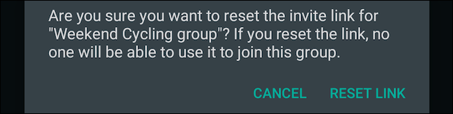 Reset WhatsApp group link