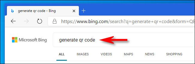 On Bing.com, search for "generate qr code."