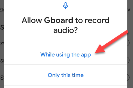 give gboard audio permission