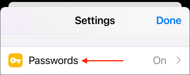 Choose Passwords from Settings