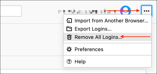 Click Remove All Logins in Firefox