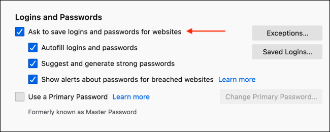 Disable Save Login Popup in Firefox