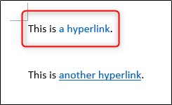 Example of hyperlinked text with removed underline