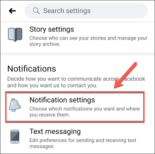 In the "Settings" menu, tap the "Notification Settings" option.