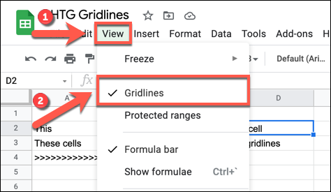 To disable gridlines on Google Sheets, press View > Gridlines in an open spreadsheet.