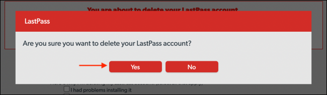 LastPass Delete Popup 1