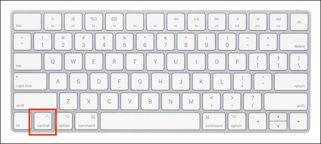 Press Control Key on Mac Keyboard