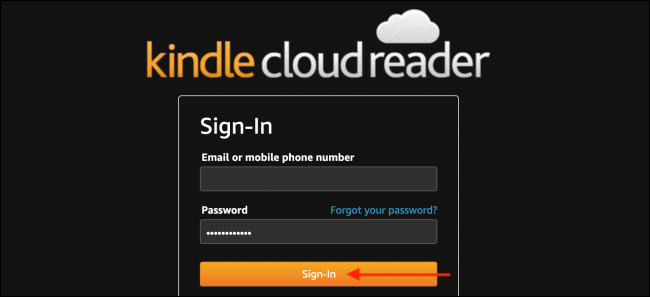 Sign in to Kindle Cloud Reader