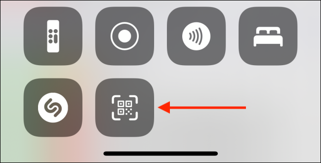 Tap Code Scanner Shortcut from Control Center