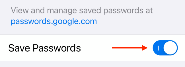 Tap To Disable Save Password Logins in Chrome