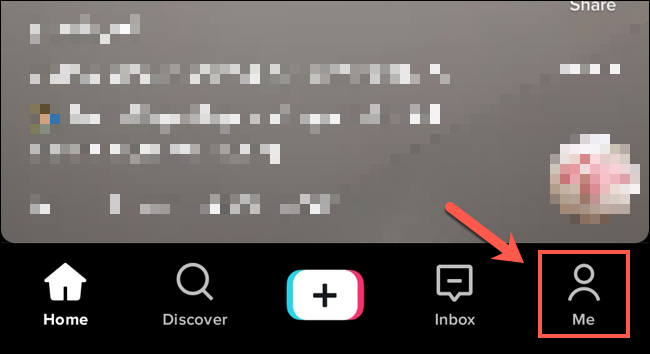 In the TikTok app, tap the "Me" option in the bottom menu.