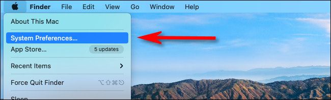 Click the Apple logo in the corner of the screen and select "System Preferences" from the menu.