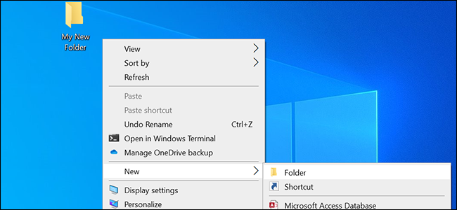 Change the default name for new folders in Windows 10